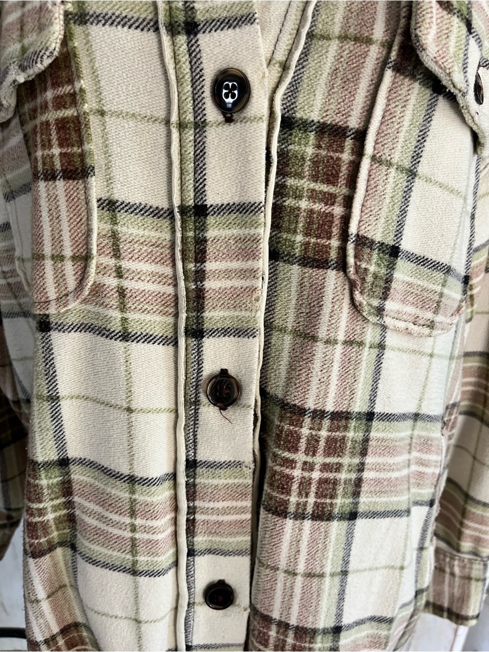 Free People We the Free long plaid Ruby jacket in pistachio combo - Picture 8 of 10